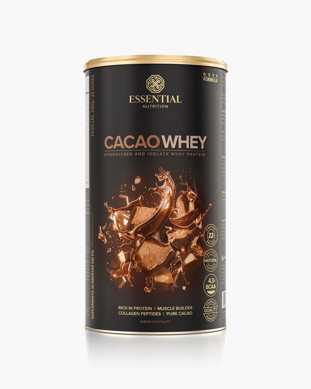 Cacao Whey Lata | Essential Nutrition 840g