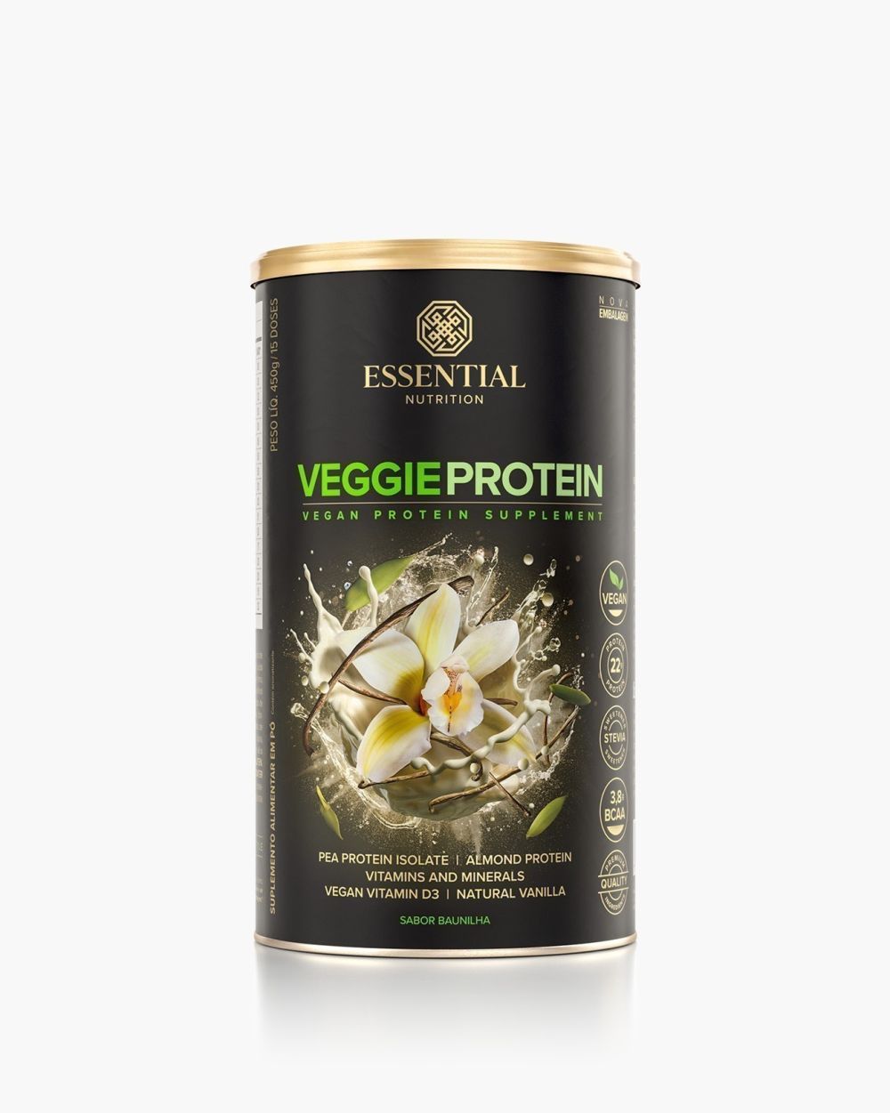 Veggie Protein Vanilla Whey Lata | Essential Nutrition 450g