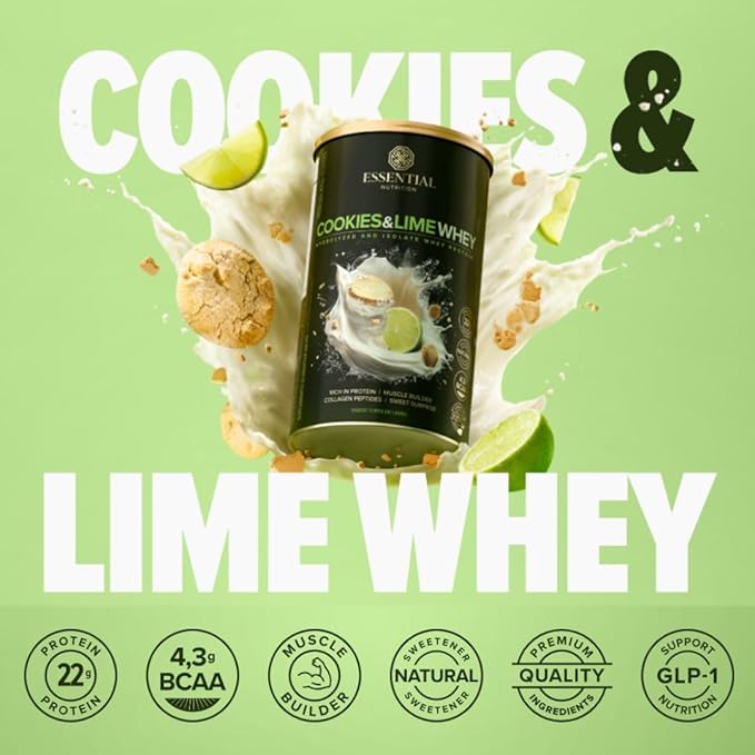 Cookies & Lime Whey Lata | Essential Nutrition 405g