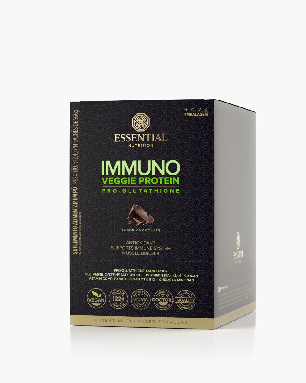 Immuno Whey Veggie Protein Chocolate Box | Essential Nutrition 512,4g