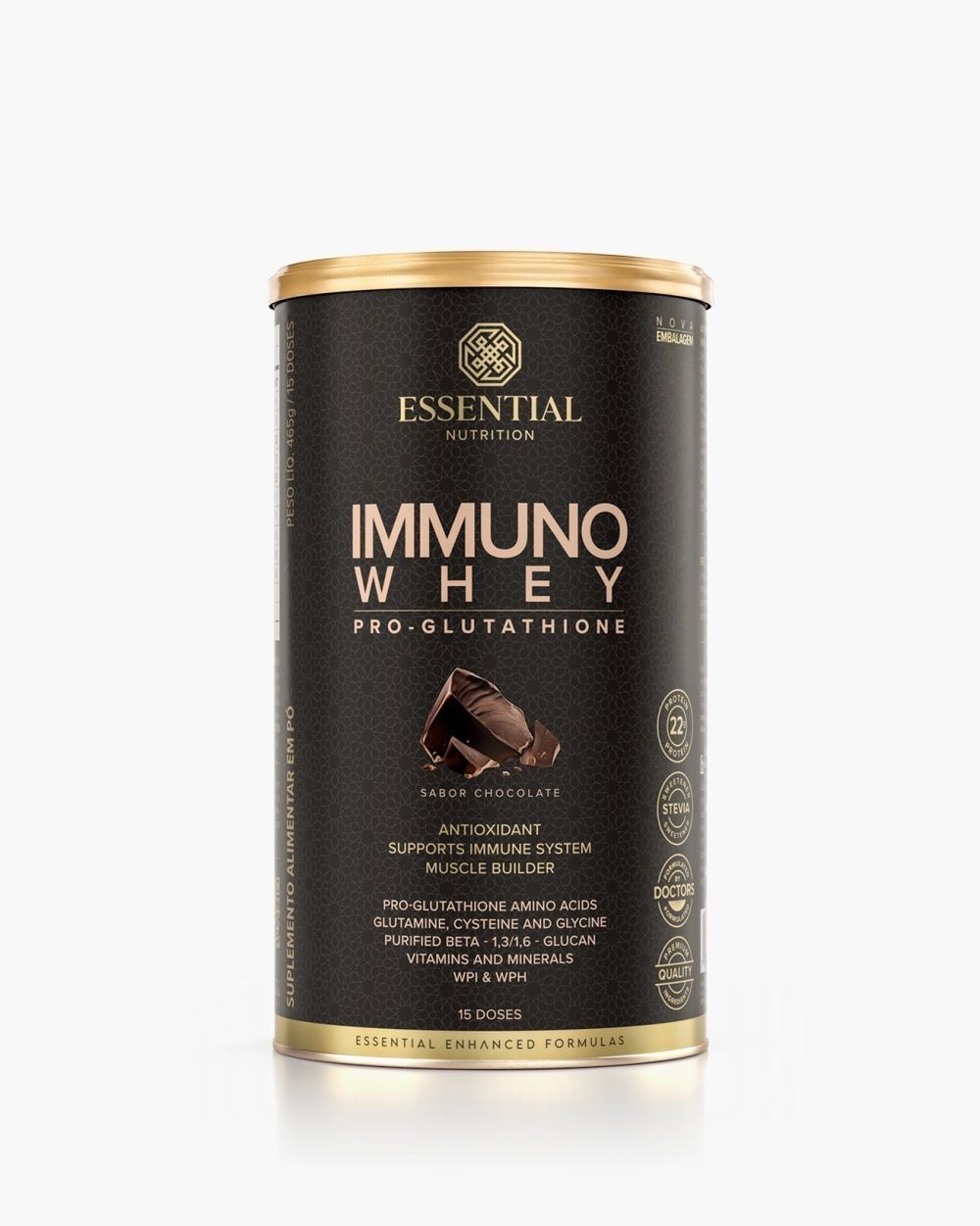 Immuno Whey Chocolate Lata | Essential Nutrition 465g