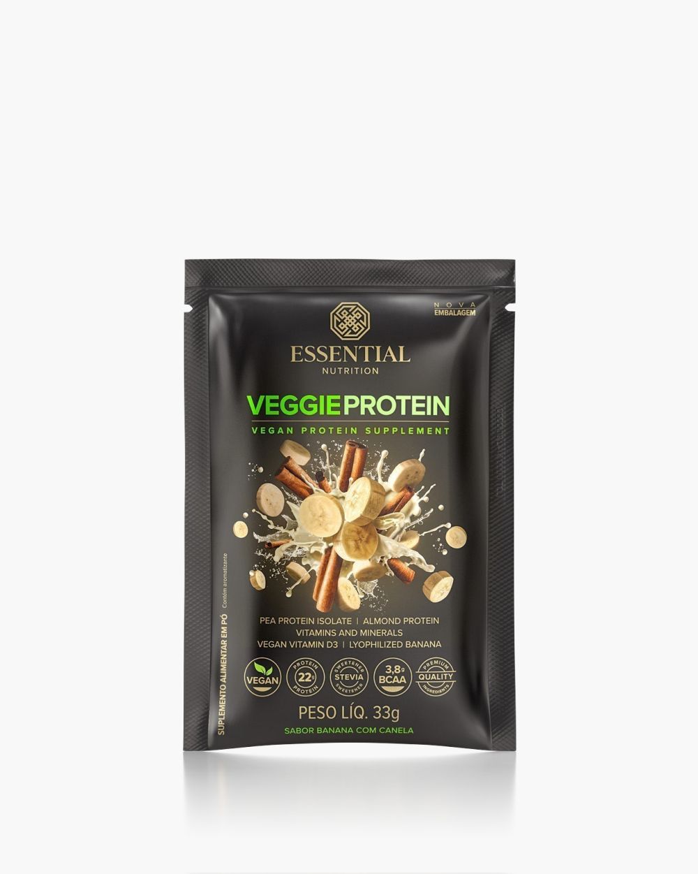 Veggie Protein Banana com Canela Whey Box | Essential Nutrition 462g