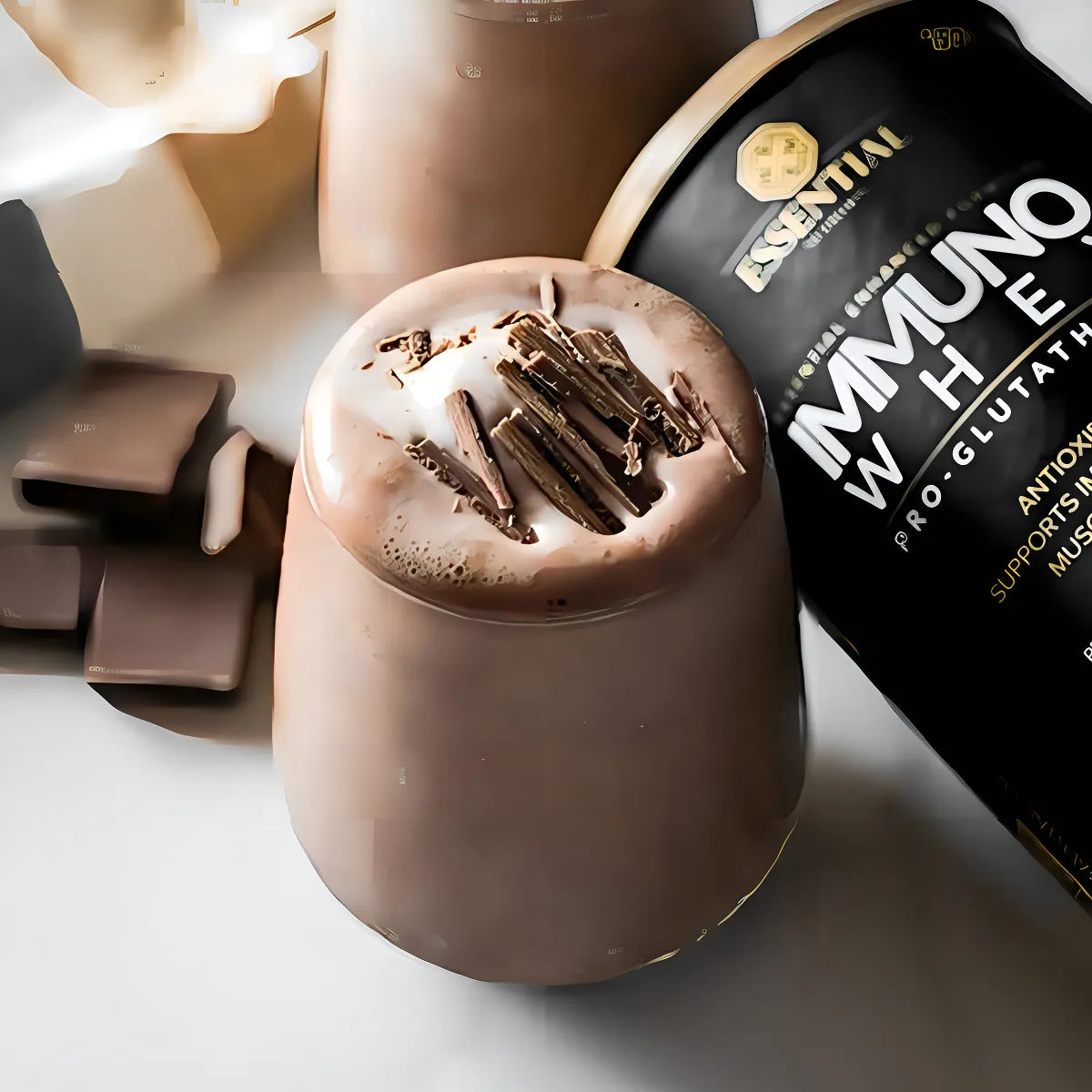 Immuno Whey Chocolate Lata | Essential Nutrition 465g
