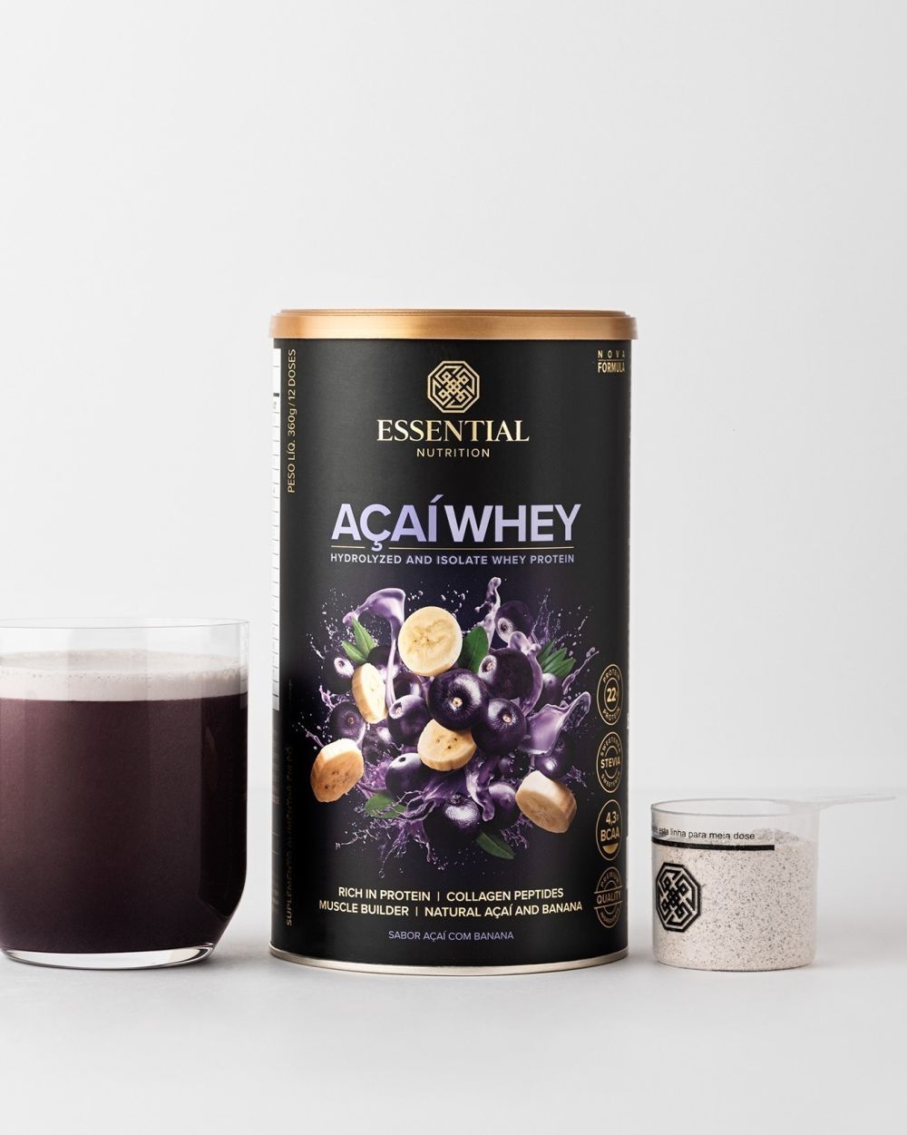 Açaí Whey Lata | Essential Nutrition 360g