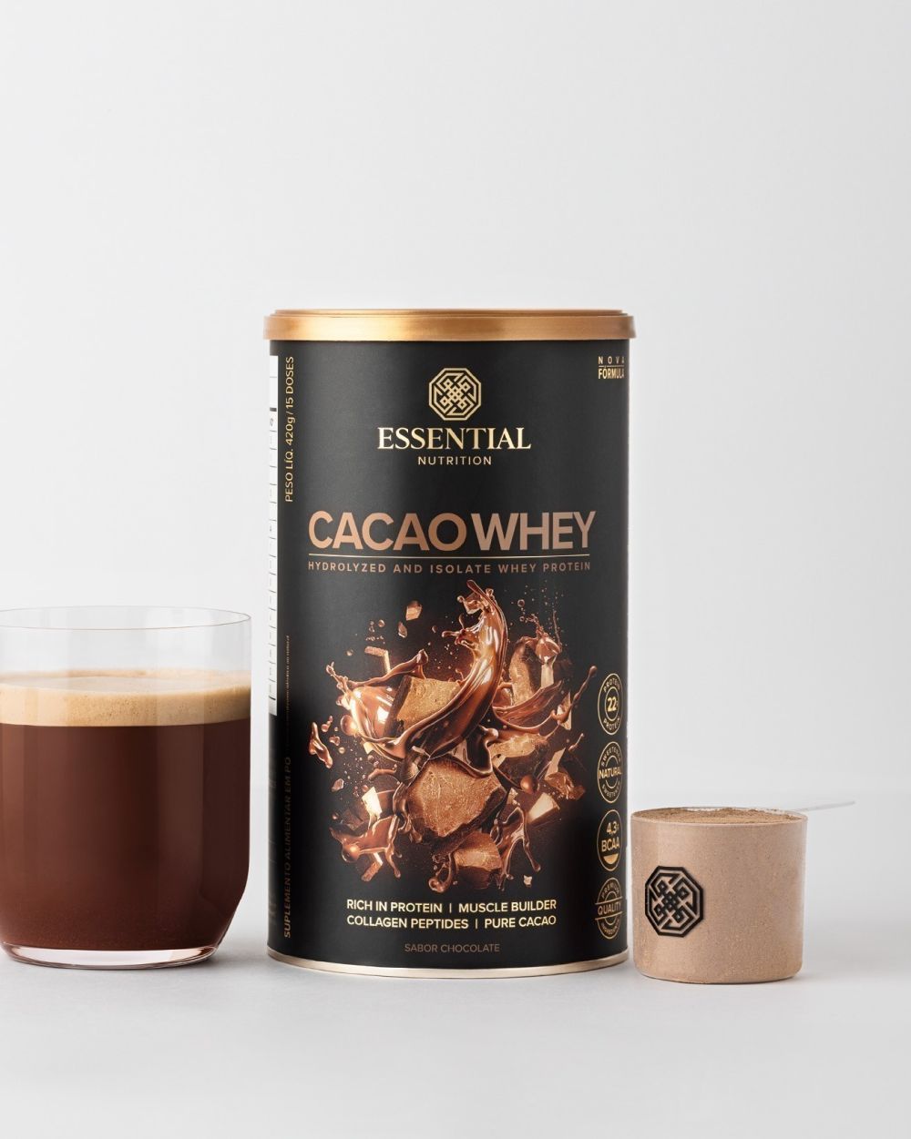 Cacao Whey Lata | Essential Nutrition 420g