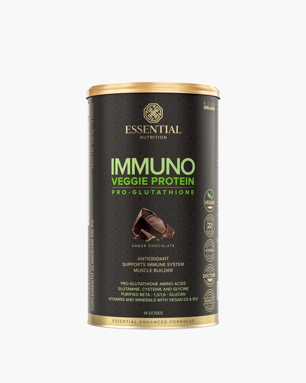 Immuno Whey Veggie Protein Chocolate Lata | Essential Nutrition 512,4g