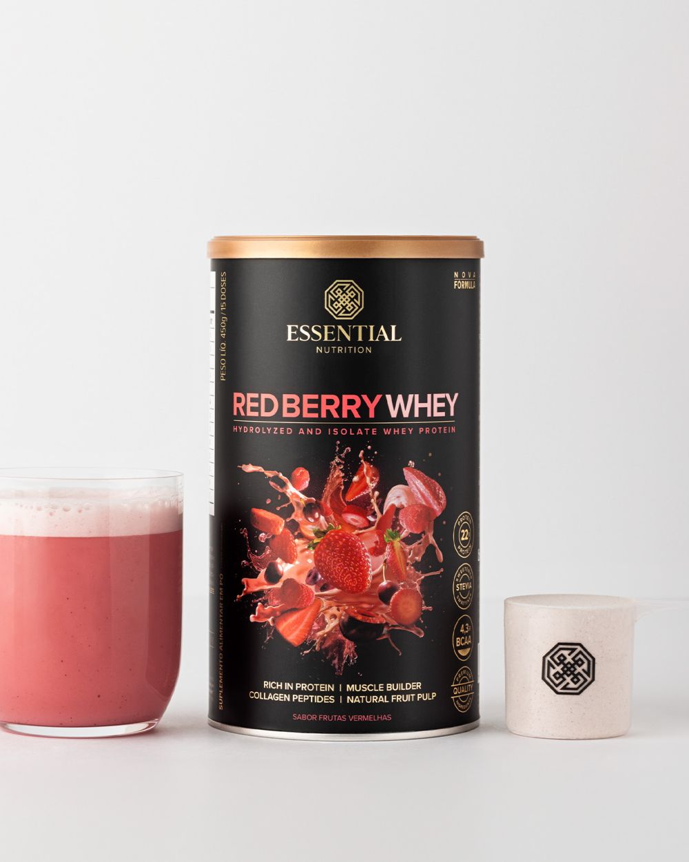 Red Berry Whey Lata | Essential Nutrition 450g