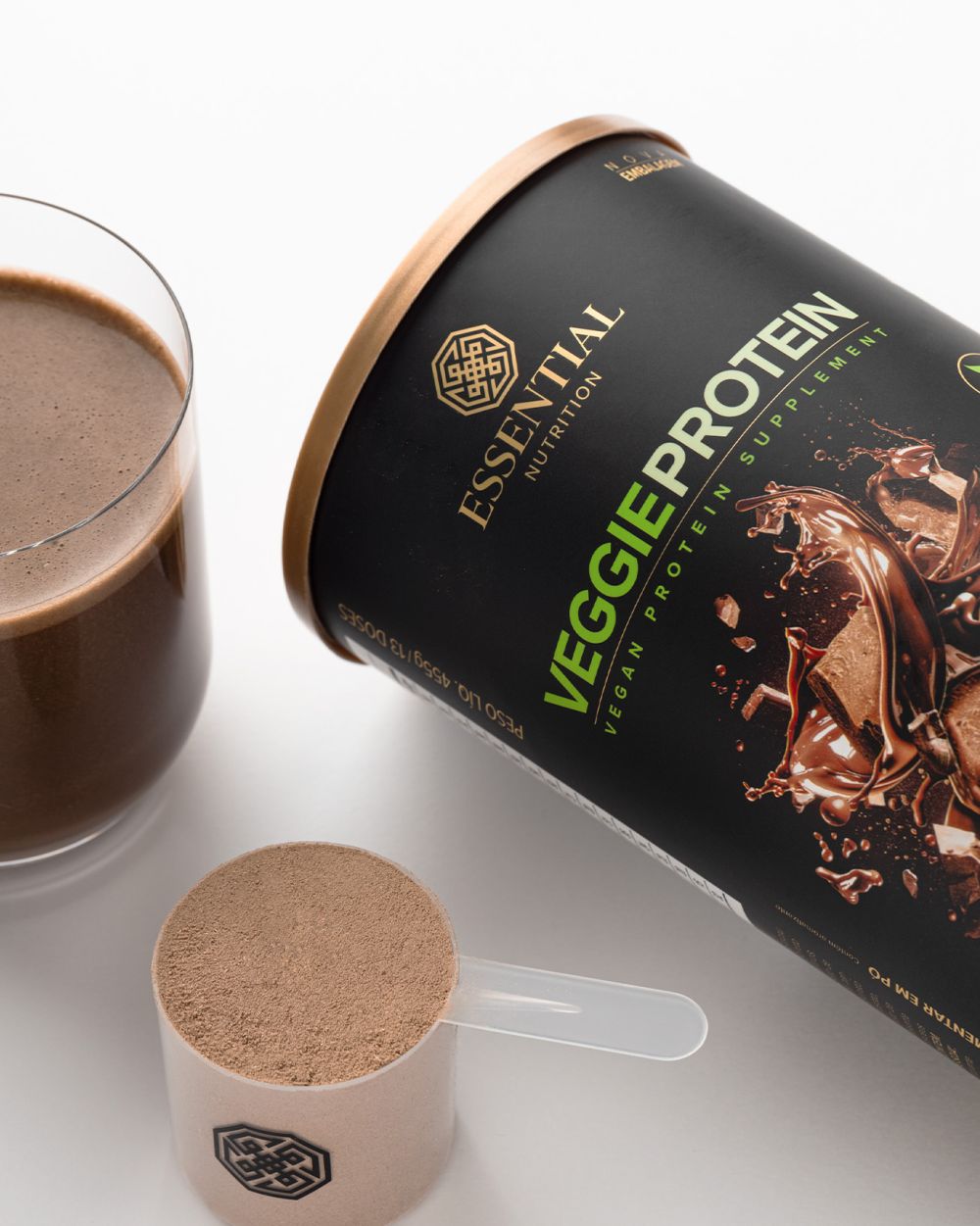 Veggie Protein Cacao Whey Lata | Essential Nutrition 455g